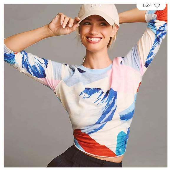 Anthropologie Tops - Maeve Long Sleeve Printed Tee